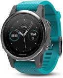 Garmin fēnix 5s, Premium and Rugged Smaller-Sized Multisport GPS Smartwatch, Silver/Turquoise