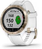 Garmin Approach S40, Stylish GPS Golf Smartwatch, Lightweight With Touchscreen Display, White/Light Gold