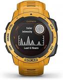 Garmin Instinct Solar, Solar-Powered Rugged Outdoor Smartwatch, Built-in Sports Apps and Health Monitoring, Sunburst Yellow (Renewed)