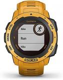 Garmin Instinct Solar, Solar-Powered Rugged Outdoor Smartwatch, Built-in Sports Apps and Health Monitoring, Sunburst Yellow (Renewed)
