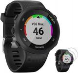 Garmin 010-N2156-05 Forerunner 45 GPS Heart Rate Monitor Running Smartwatch (Black) - (Renewed) with Tempered Glass Screen Protector