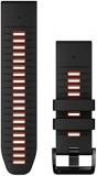 Garmin QuickFit 26 mm Watch Band - Black/Flame Red Silicone Band