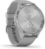 Garmin vivomove 3, Hybrid Smartwatch with Real Watch Hands and Hidden Touchscreen Display, Silver with Gray Case and Band