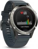 Garmin Fenix 5 - Silver with Granite Blue Band (Renewed)