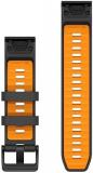 Garmin QuickFit, 22mm Graphite/Spark Orange Silicone Band