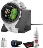 Garmin Approach S70, 42mm, Premium GPS Golf Watch, White with Charging Stand, Car & Wall Adapters and Cleaning Kit