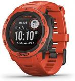 Garmin Instinct Solar, Rugged Outdoor Smartwatch with Solar Charging Capabilities, Built-in Sports Apps and Health Monitoring, Flame Red