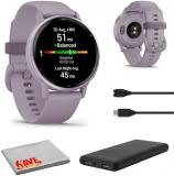 Garmin Vivoactive 5 Fitness Tracker Smart Watch for Men & Women with Metallic Orchid Bezel w/Orchid Case and Silicone Band with Bright 1.2” AMOLED Touchscreen Display and 11 Days Battery Life
