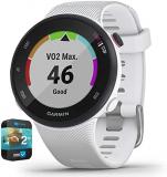 Garmin 010-N2156-00 Forerunner 45S GPS Heart Rate Monitor Running Smartwatch White (Renewed) Bundle with 2 YR CPS Enhanced Protection Pack