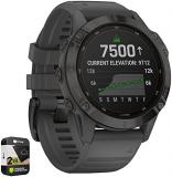 Garmin 010-02410-10 Fenix 6 Pro Solar Multisport GPS Smartwatch Black with Slate Gray Band Bundle with Premium 2 YR CPS Enhanced Protection Pack (Renewed)