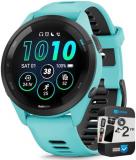 Garmin 010-02810-02 Forerunner 265 GPS Smartwatch Aqua/Black | Official USA Partner Model | Bundle with 2 YR CPS Enhanced Protection Pack