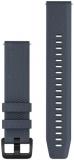 Garmin Quick Release 20 Watch Band, Granite Blue Silicone with Black Stainless Steel Hardware, (010-13076-01)