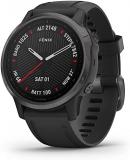 Garmin fenix 6S Sapphire, Premium Multisport GPS Watch, Smaller-Sized, Features Mapping, Music, Grade-Adjusted Pace Guidance and Pulse Ox Sensors, Carbon Gray DLC with Black Band