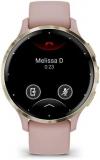 Garmin Venu 3S Advanced Fitness and Health Tracker Smart Watch Soft Gold Stainless Steel Bezel with Dust Rose Case 41MM Silicone and 1.2 Inch AMOLED Touch Screen Display