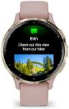 Garmin Venu 3S Advanced Fitness and Health Tracker Smart Watch Soft Gold Stainless Steel Bezel with Dust Rose Case 41MM Silicone and 1.2 Inch AMOLED Touch Screen Display
