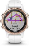 Garmin fenix 5S Plus, Smaller-Sized Multisport GPS Smartwatch, Features Color Topo Maps, Heart Rate Monitoring, Music and Contactless Payment, White/Rose Gold