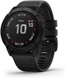 Garmin 010-02157-10 fenix 6X Sapphire, Premium Multisport GPS Watch, features Mapping, Music, Grade-Adjusted Pace Guidance and Pulse Ox Sensors, Dark Gray with Black Band