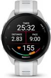 Garmin 010-02863-21 Forerunner 165 Smart Sport Watch, Mist Gray + Whitestone | Official USA Partner Model | Bundle with Sport Towel + Deco Essentials Wearable Commuter Front and Rear Safety Light