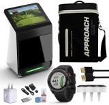 Garmin Approach R50 Premium Golf Launch Monitor and Simulators with Carrying Case, Advanced Ball and Club Metrics + Garmin Approach S62 Golf GPS Watch w/ 3X CT10 Club Tracking Sensors Bundle