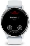 Garmin Venu 3 Advanced Fitness and Health Tracker GPS Smartwatch, 14 Days Battery Life with Silver Stainless Steel Bezel and 45mm Whitestone Case & Silicone Band 1.4 Inch AMOLED Touch Screen Display