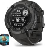 Garmin 010-02805-10 Instinct 2X Solar Rugged GPS Smartwatch Graphite Bundle with 2 YR CPS Enhanced Protection Pack