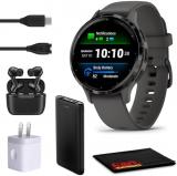 Garmin Venu 3S Advanced Fitness and Health Tracker Smart Watch Slate Stainless Steel Bezel with 41 MM Pebble Gray Case and Silicone Band 1.2 Inch AMOLED Touch Screen Display