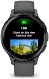 Garmin Venu 3S Advanced Fitness and Health Tracker Smart Watch Slate Stainless Steel Bezel with 41 MM Pebble Gray Case and Silicone Band 1.2 Inch AMOLED Touch Screen Display