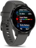 Garmin Venu 3S Advanced Fitness and Health Tracker Smart Watch Slate Stainless Steel Bezel with 41 MM Pebble Gray Case and Silicone Band 1.2 Inch AMOLED Touch Screen Display