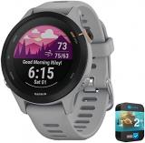 Garmin 010-02641-02 Forerunner 255S GPS Smartwatch Powder Grey | Official USA Partner Model | Bundle with 2 YR CPS Enhanced Protection Pack