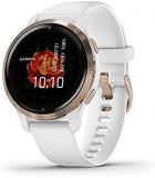 Garmin Venu 2S, Smaller-Sized GPS Smartwatch with Advanced Health Monitoring and Fitness Features, Rose Gold Bezel with White Case and Silicone Band, (010-02429-03) (Renewed)