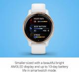 Garmin Venu 2S, Smaller-Sized GPS Smartwatch with Advanced Health Monitoring and Fitness Features, Rose Gold Bezel with White Case and Silicone Band, (010-02429-03) (Renewed)