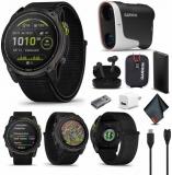 Garmin Enduro 3, Solar, Sapphire Multisport GPS Smartwatch Carbon Gray DLC Titanium with Black Ultrafit Nylon Strap, Fitness Smart Watch Bundle Approach Z30 Golf Laser Range Finder + More