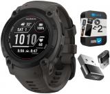Garmin 010-02932-00 Instinct E 40mm Rugged Outdoor GPS Smartwatch 24/7 Health Monitor (Charcoal) Bundle with 2-Year CPS Protection Pack +Deco Essentials Converter Adapter Type C Adapter, Type-C USB C