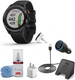 Garmin Approach S62 -Black with Watch Charging Base, 6Ave Travel & Cleaning Kit