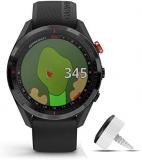 Garmin Approach S62 -Black with Watch Charging Base, 6Ave Travel & Cleaning Kit