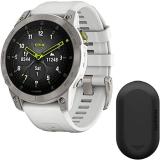 Garmin epix Gen 2, Premium Active Smartwatch, Touchscreen AMOLED Display (White Titanium, 010-02252-00) Bundle with Varia RVR315 Cycling Rearview Radar with Visual and Audio Alerts