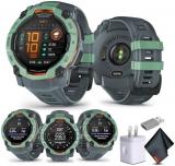 Garmin Instinct 3 50mm, AMOLED Display, Rugged Outdoor GPS Smartwatch, Metal-Reinforced Bezel, Built-in Flashlight, 24 Days Battery Life, Neo Tropic/Twilight 010-03020-01 Tactical Smart Watch Bundle