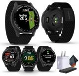 Garmin Approach S50 Advanced Golf Watch with GPS, AMOLED Display, On-Course Features, Sports and Fitness Smartwatch, Slate Aluminum Bezel with Black Comfort Fit Nylon Band Bundle