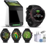 Garmin Approach R50 Premium Golf Launch Monitor and Simulators with Carrying Case, Advanced Ball and Club Metrics + Garmin Approach S70 Premium GPS Golf Watch, Black (47mm) Bundle