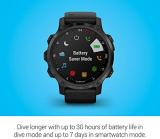Garmin Descent Mk2S, Smaller-Sized Watch-Style Dive Computer, Multisport Training/Smart Features, Gray with Black Silicone Band, (010-02403-03)