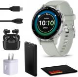 Garmin Venu 3S Advanced Fitness and Health Tracker Smart Watch Silver Stainless Steel Bezel with 41MM Sage Gray Case and Silicone Band 1.2 Inch AMOLED Touch Screen Display