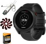 Garmin 010-02472-00 Approach S12 GPS Golf Watch, 42k+ Preloaded Courses (Black) Bundle with 1 YR CPS Enhanced Protection Pack, 7-in-1 Multi-Function Golf Tool & Zippered Iron Head Covers Set