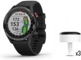 Garmin Approach S62 Golf Watch, Premium GPS Smartwatch, Built-in Virtual Caddie Bundle with 3X Approach CT10 Automatic Club Tracking System + USB Charging Adapter + Black Earbuds + More Accessories