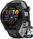 Garmin 010-02810-00 Forerunner 265 GPS Smartwatch Black/Powder Gray Bundle with 2 YR CPS Enhanced Protection Pack