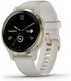 Garmin Venu 2S, Smaller-Sized GPS Smartwatch with Advanced Health Monitoring and Fitness Features, Light Gold Bezel with Tan Case and Silicone Band, (010-02429-01) (Renewed)