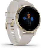 Garmin Venu 2S, Smaller-Sized GPS Smartwatch with Advanced Health Monitoring and Fitness Features, Light Gold Bezel with Tan Case and Silicone Band, (010-02429-01) (Renewed)