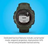 Garmin Instinct Solar Tactical, Solar-Powered Rugged Outdoor Smartwatch with Tactical Features, Built-in Sports Apps and Health Monitoring, Moss Green (Renewed)