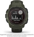 Garmin Instinct Solar Tactical, Solar-Powered Rugged Outdoor Smartwatch with Tactical Features, Built-in Sports Apps and Health Monitoring, Moss Green (Renewed)