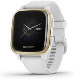 Garmin 010-02427-01 Venu Sq, GPS Smartwatch with Bright Touchscreen Display, Up to 6 Days of Battery Life, Light Gold and White (Renewed)