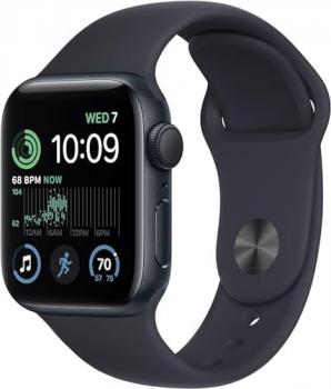 Apple Watch SE (2nd Gen) (GPS, 40mm) - Midnight Aluminum Case with Midnight Sport Band, S/M (Renewed Premium)
